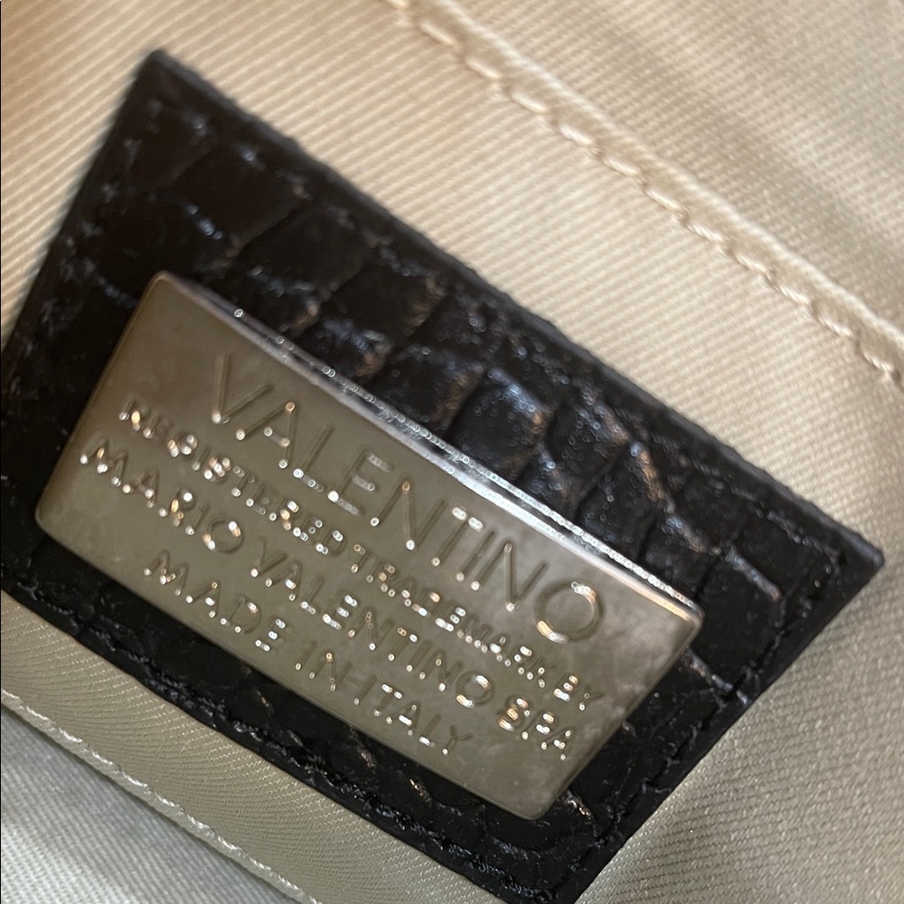 Valentino Black Croc-Embossed Crossbody Bag - Picture 2 of 10
